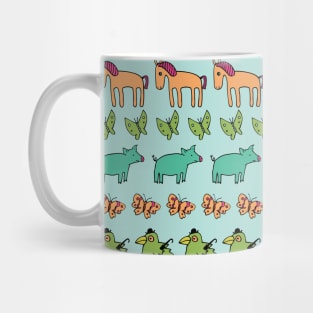 Striped Pigs and Ponies - Peach Melba - cute, fun pattern by Cecca Designs Mug